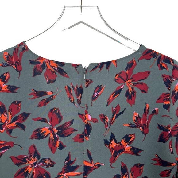 Madewell Ruffle Sleeve Women’s Dress In Winter Orchid Dark Florals Sz 4 - Picture 11 of 13